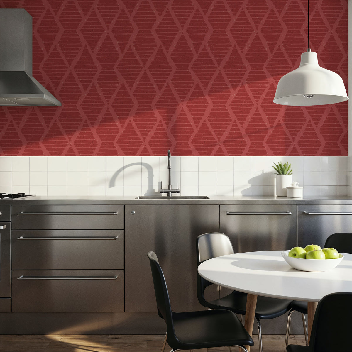 Harvest Time Red Mural Wallpaper - room preview 06