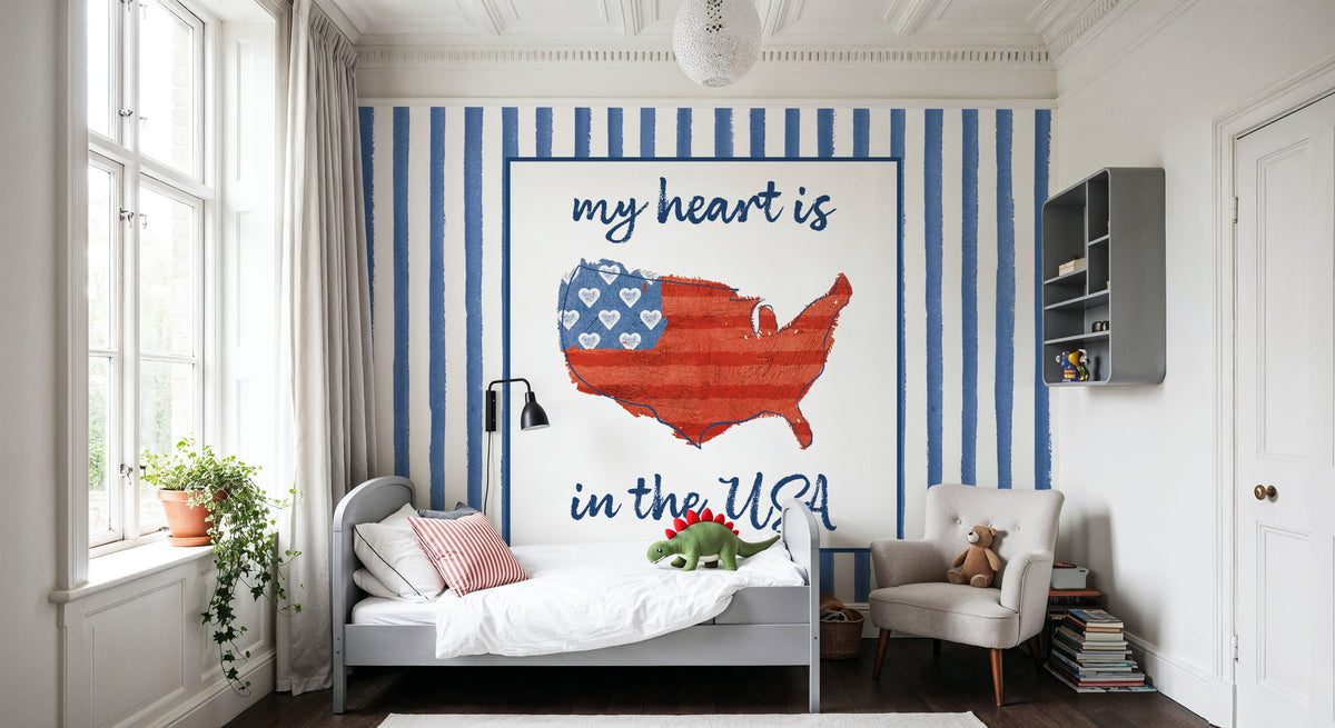 USA Cuties Stripes II Mural Wallpaper - room preview 06