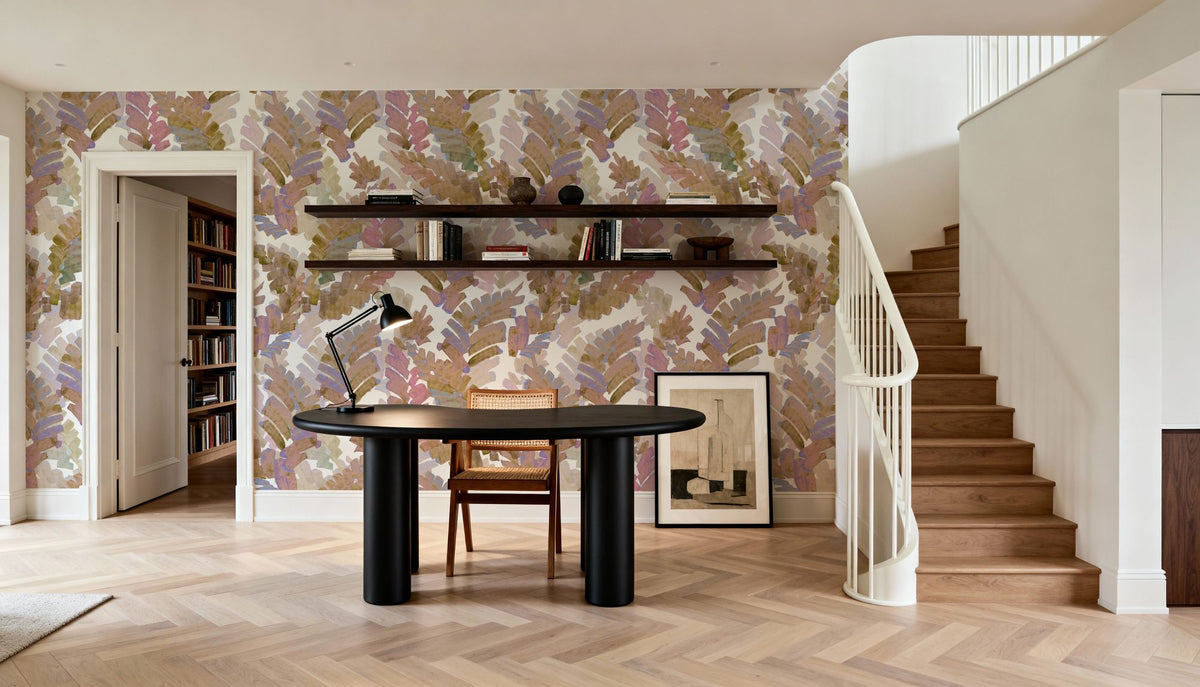 Painted Foliage Mural Wallpaper - room preview 06