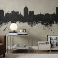 Fresno California Skyline Concrete Mural Wallpaper - room preview 06