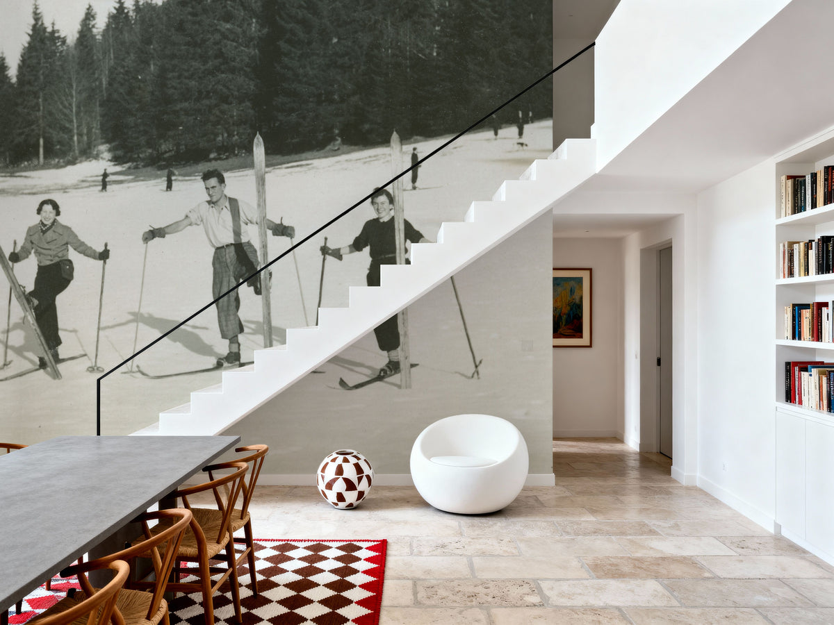 Wooden Skis Mural Wallpaper - room preview 06