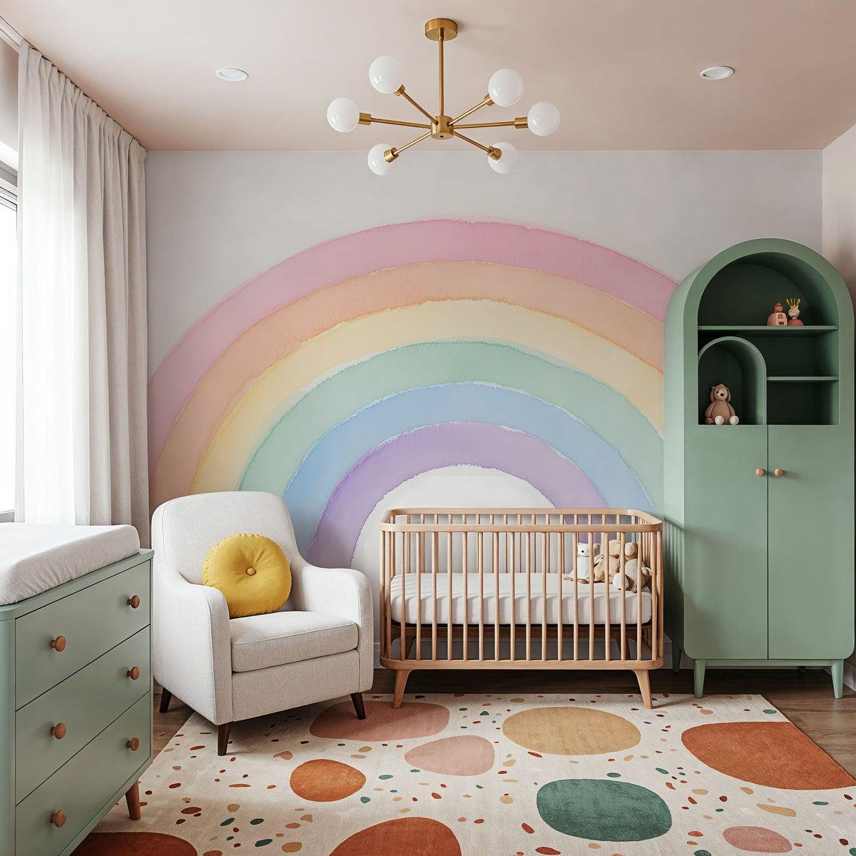 Gentle Rainbow Mural Wallpaper - room preview 06