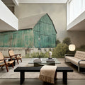 Late Summer Barn I Crop Vintage Mural Wallpaper - room preview 06