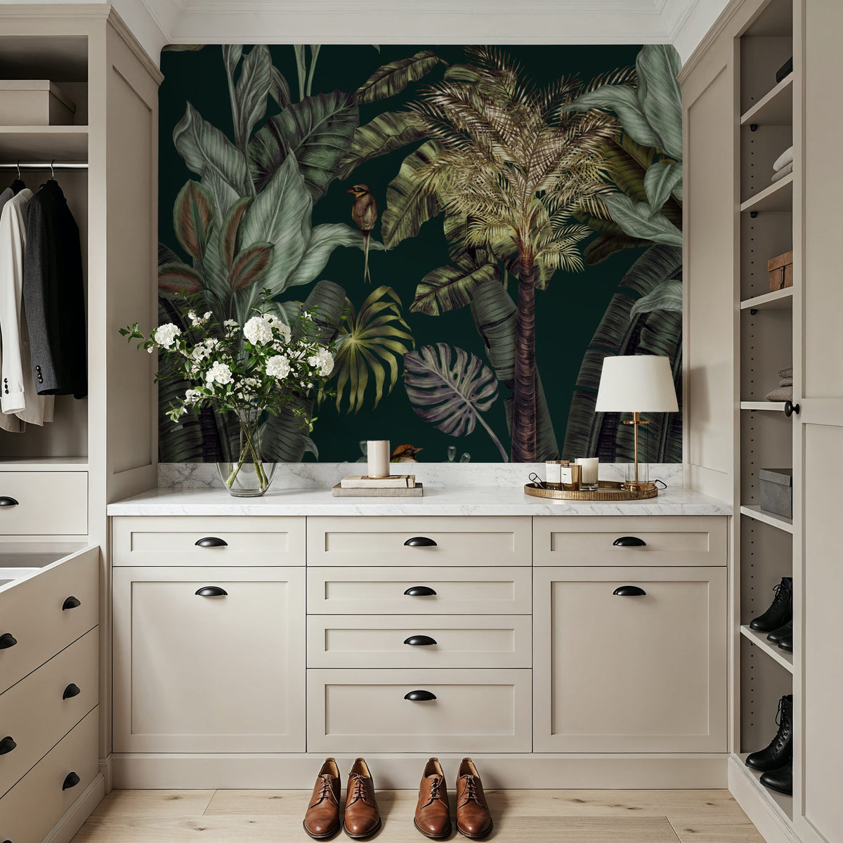 Tropical Wonderland, Forest Green Mural Wallpaper - room preview 06