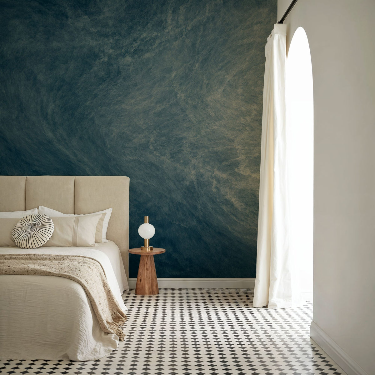 Cloud Drift Mural Wallpaper - Blue Tone - room preview 06