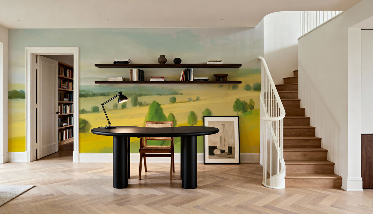 Sunlit Meadow Mural Wallpaper - room preview 06