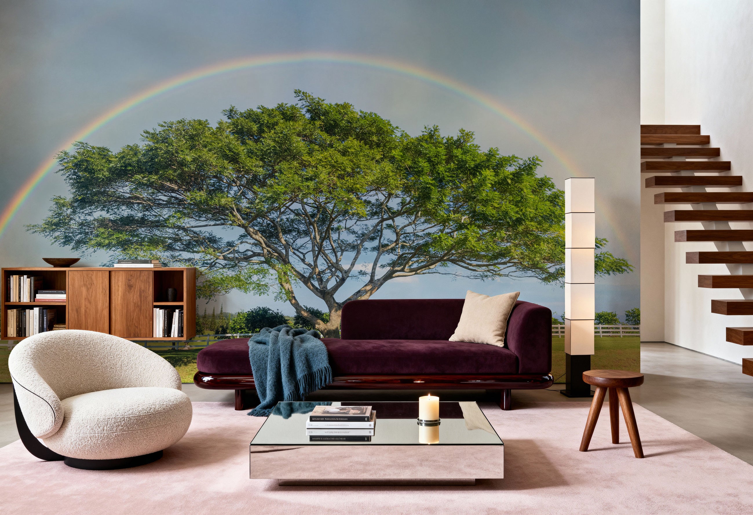 Acacia Rainbow Mural Wallpaper