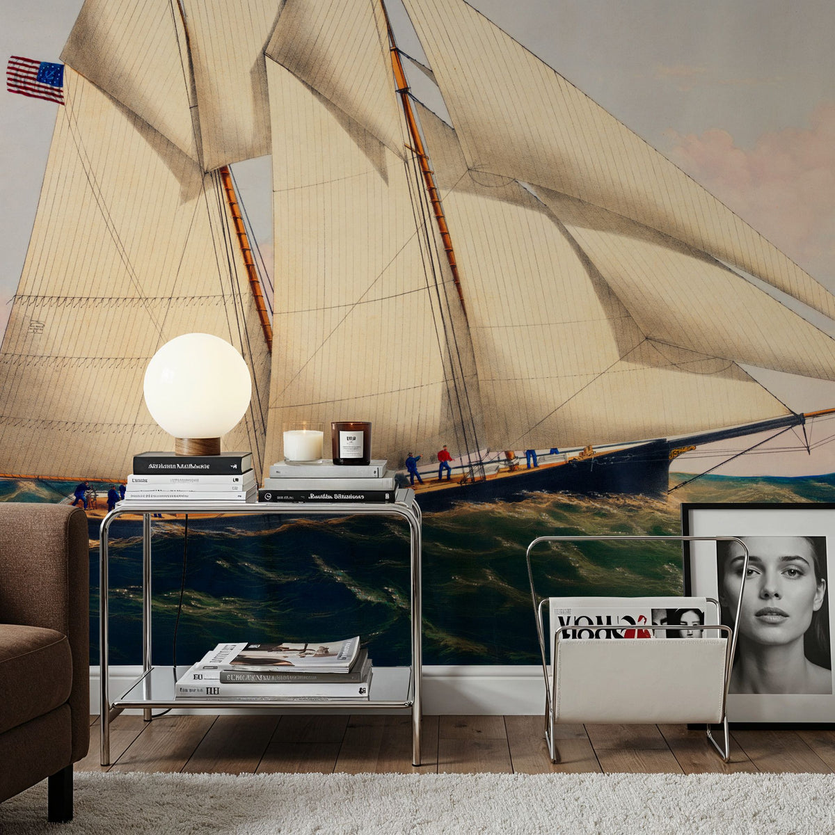 The Yacht Henrietta Mural Wallpaper - room preview 06