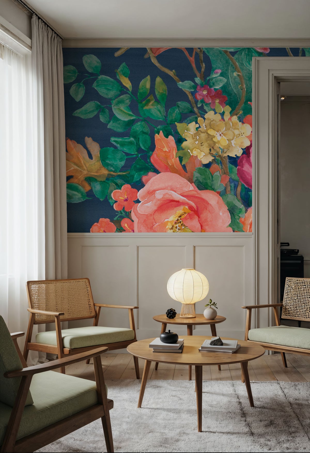 Floral Drama VII Mural Wallpaper - room preview 06