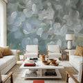 Little All Over White Flowers Mural Wallpaper - room preview 06