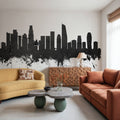 Los Angeles Skyline Black & White Mural Wallpaper - room preview 06