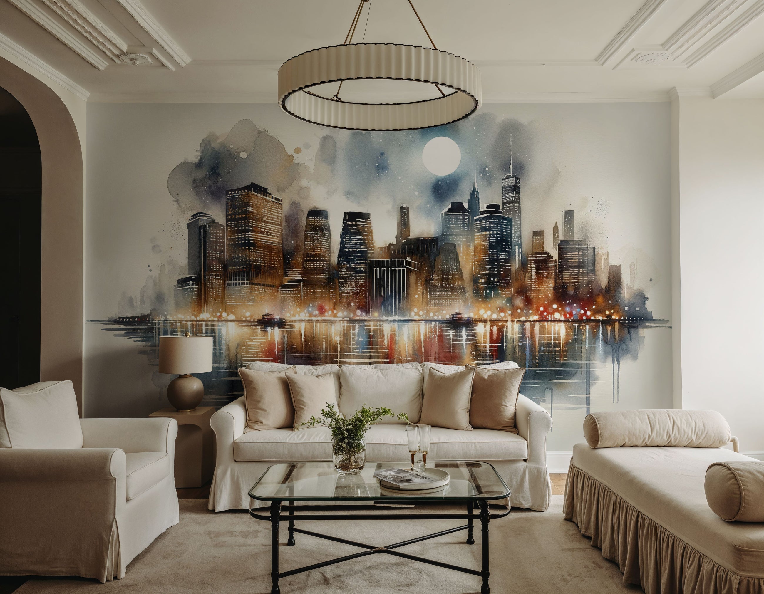 Moonlit Manhattan Mural Wallpaper