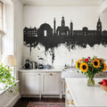 Darmstadt Skyline Black & White Mural Wallpaper - room preview 06