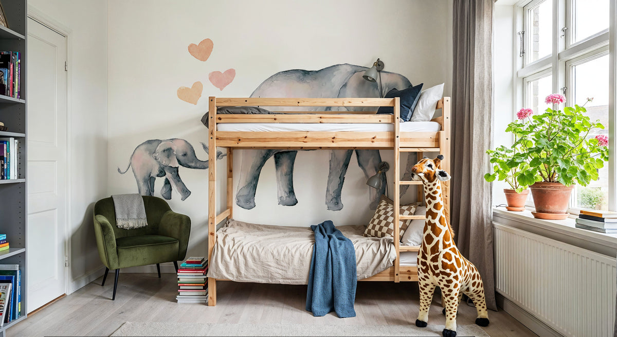 Elephant Love Mural Wallpaper - room preview 06