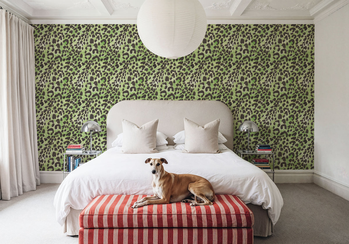 Summer Paws Green Mural Wallpaper - room preview 06