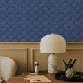 Coastal Scales Blue Mural Wallpaper - room preview 06