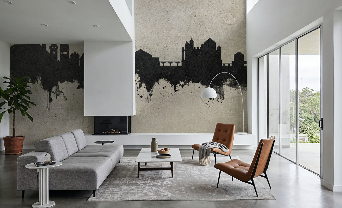 Schaffhausen Switzerland Skyline Concrete Mural Wallpaper - room preview 06