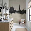 Reykjavík Skyline Concrete Mural Wallpaper - room preview 06