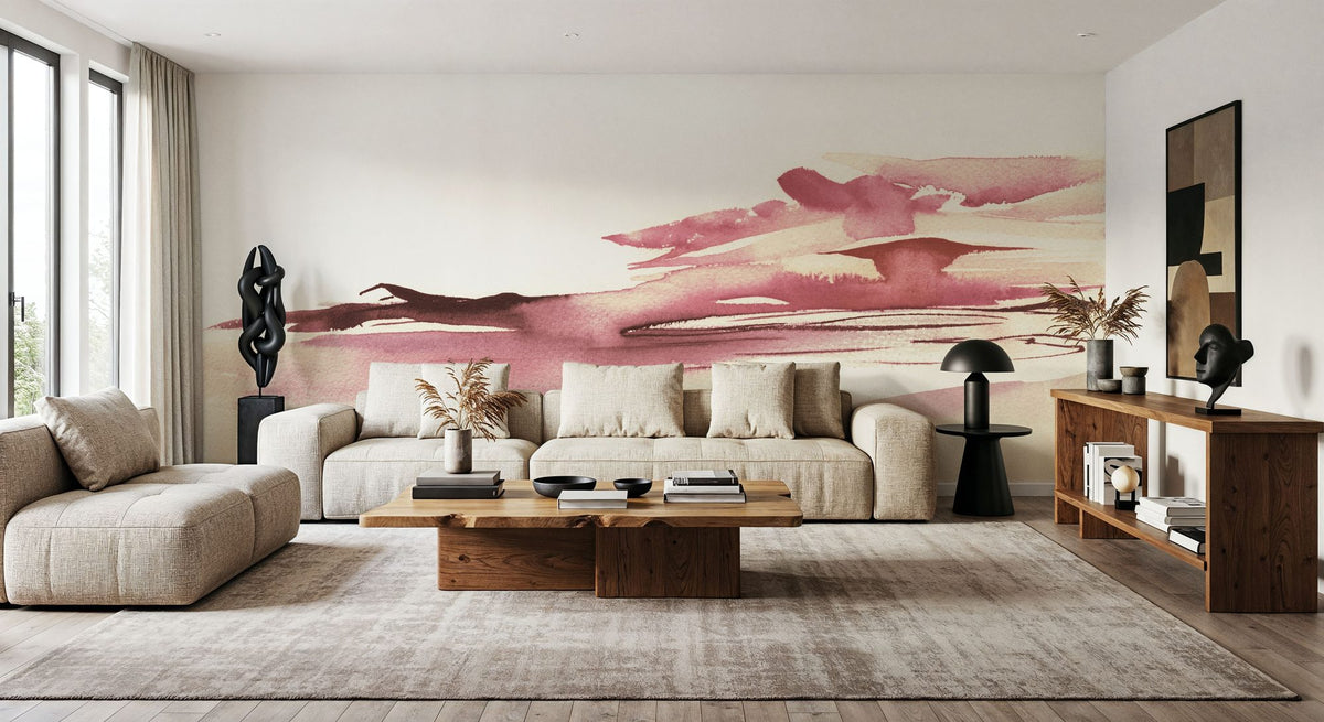 Pink Sunset Mural Wallpaper - room preview 06