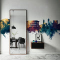 Cedar Falls Iowa Skyline Blue & Bronze Mural Wallpaper - room preview 06