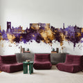 Oban Scotland Skyline Purple & Gold Mural Wallpaper - room preview 06
