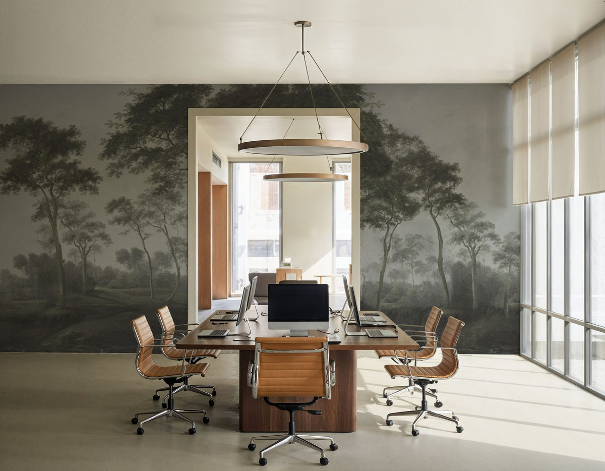 Woodland Brook, Moody Green Mural Wallpaper - room preview 06