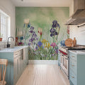 Iris Field Green Mural Wallpaper - room preview 06