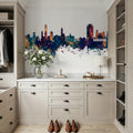 Lugano Switzerland Skyline Blue & Bronze Mural Wallpaper - room preview 06