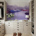 Foggy Fishing Purple Mural Wallpaper - room preview 06
