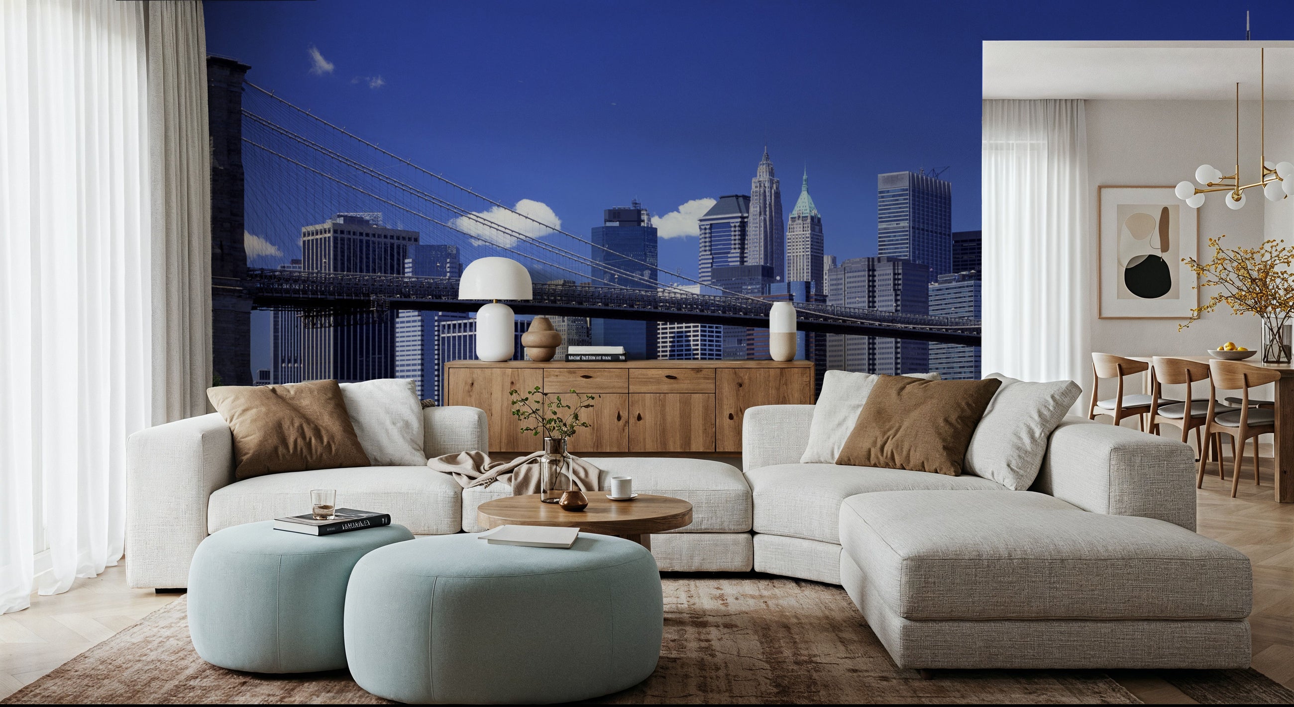 Brooklyn Panorama Mural Wallpaper