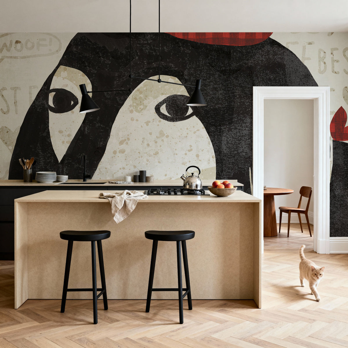 Puppy Love IV Mural Wallpaper - room preview 06