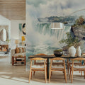 Northern Waterfall - Watercolor Landscapes Series Mural Wallpaper - room preview 06