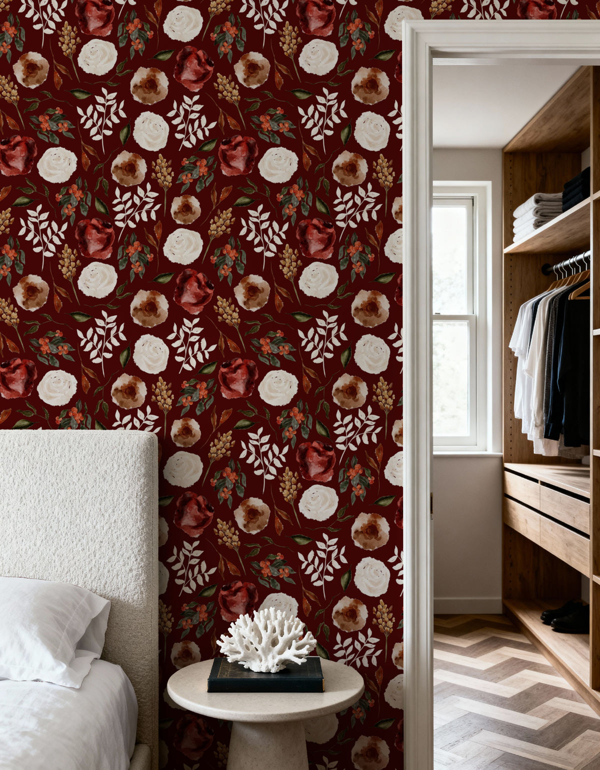 October Rose Mural Wallpaper - room preview 06