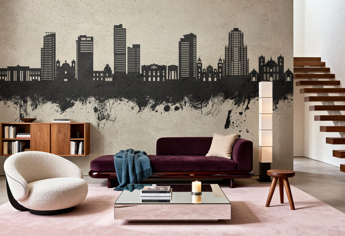 Tegucigalapa Honduras Skyline Concrete Mural Wallpaper - room preview 06