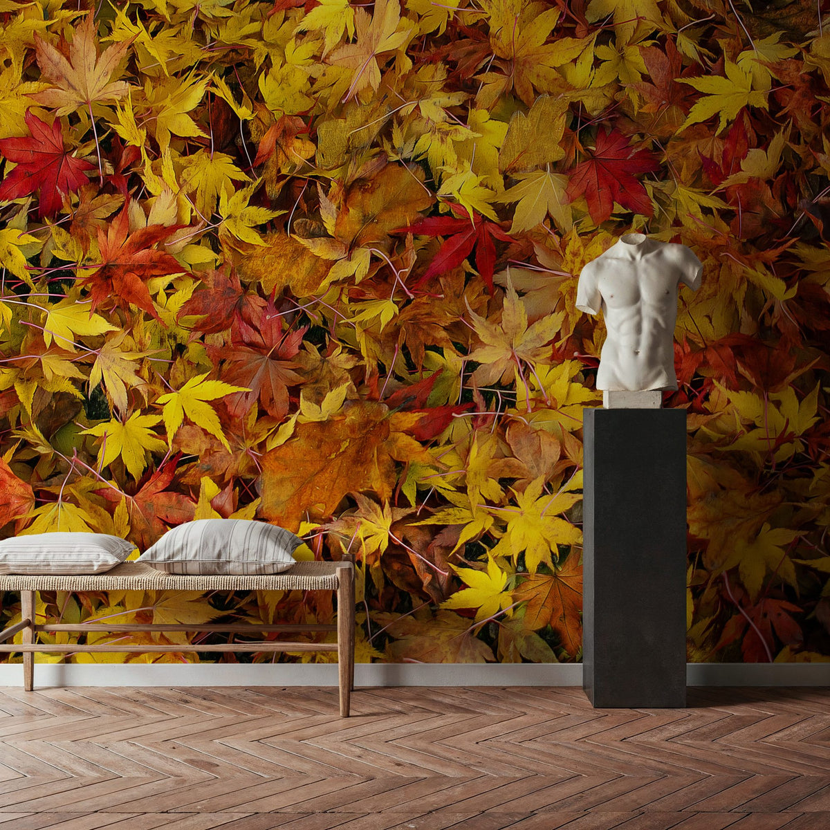 Leaves of Rust Mural Wallpaper - room preview 06