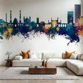 Kabul Afghanistan Skyline Blue & Bronze Mural Wallpaper - room preview 06