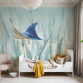 Undersea Ray Mural Wallpaper - room preview 06