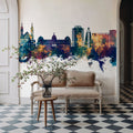 Port-au-Prince Haiti Skyline Blue & Bronze Mural Wallpaper - room preview 06