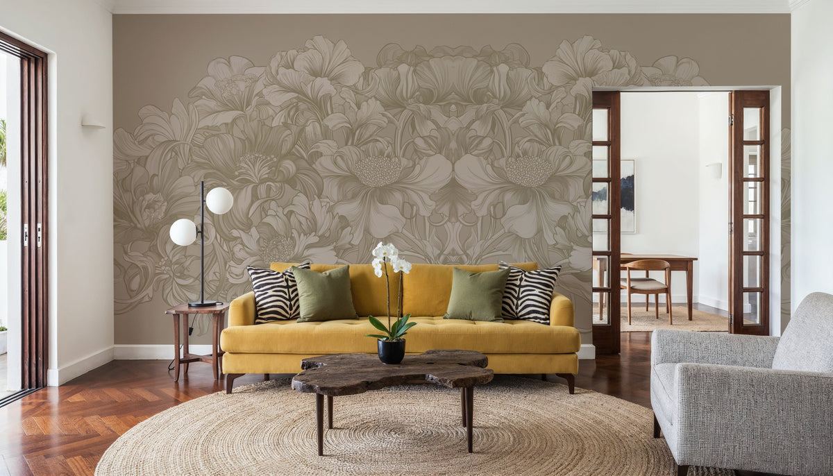 Scandi Flower I Mural Wallpaper - room preview 06