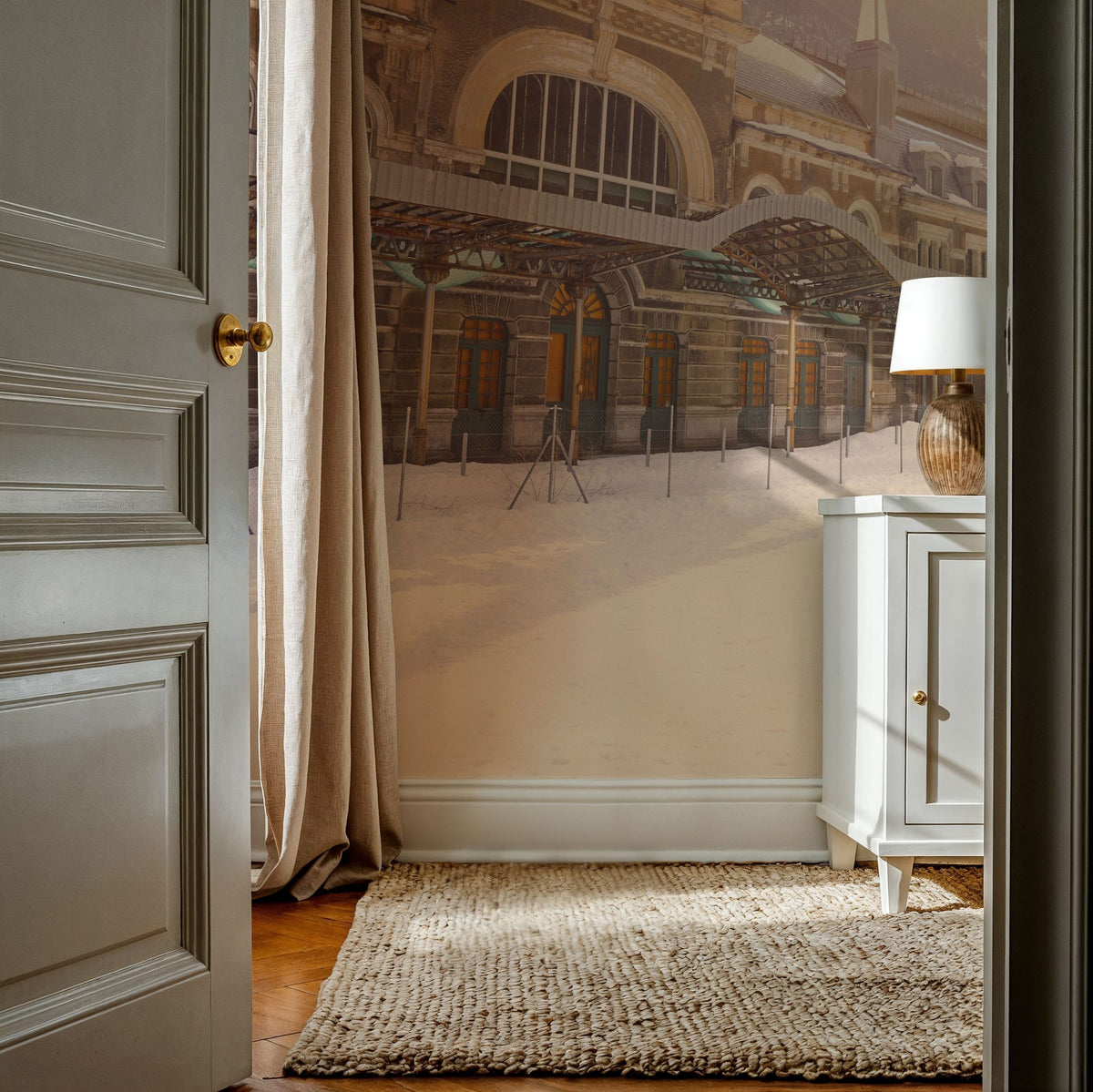 Winter Railway Terminal Mural Wallpaper - room preview 06