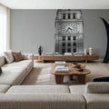 Chicago River Walk BW Mural Wallpaper - room preview 06