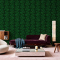 Fern Stripes, Chlorophyll Green Mural Wallpaper - room preview 06