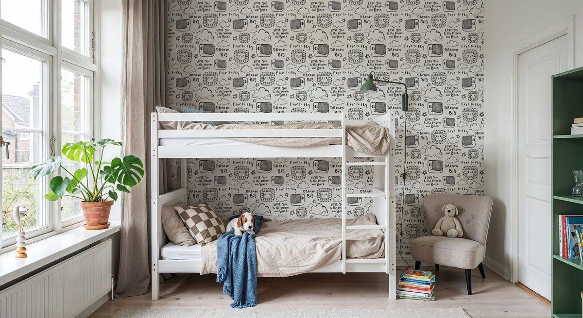 Sky Is the Limit White Mural Wallpaper - room preview 06