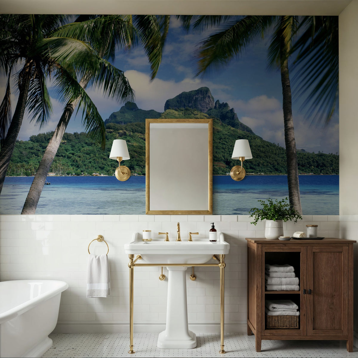 Island Paradise Palms Mural Wallpaper - room preview 06