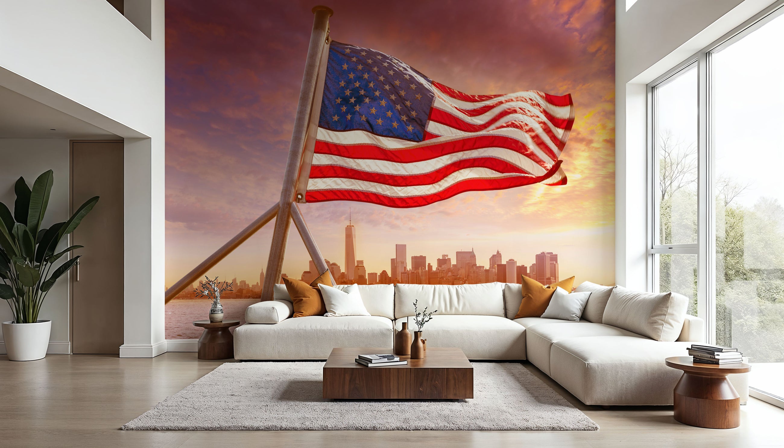 Manhattan Flag Mural Wallpaper