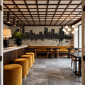 Grand Rapids Michigan Skyline Concrete Mural Wallpaper - room preview 06