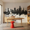 San Francisco Skyline Black & White Mural Wallpaper - room preview 06