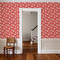 Country Flowery Red Mural Wallpaper - room preview 06