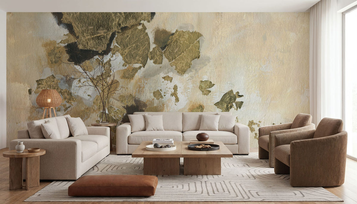 Bright Leaf Abstract Mural Wallpaper - room preview 06