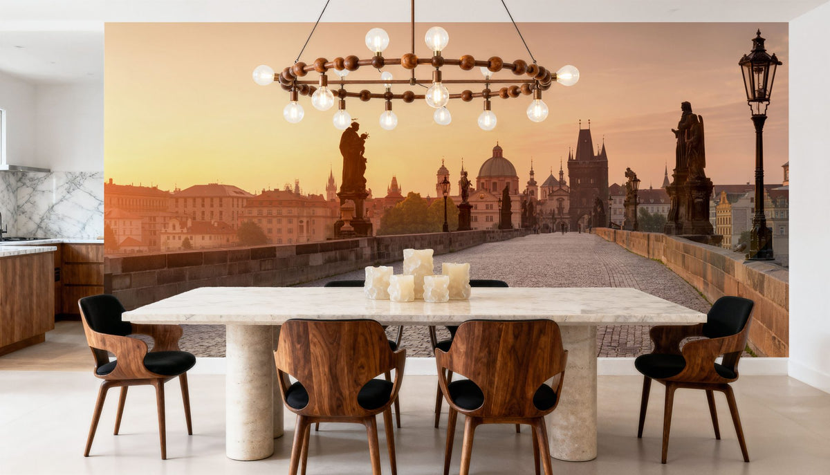 Charles Bridge Sunrise Mural Wallpaper - room preview 06